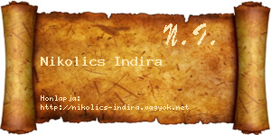 Nikolics Indira névjegykártya